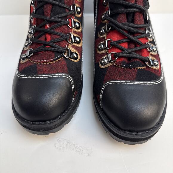 Tommy Hilfiger Women's Tonny Red Fabric Ankle Hiking Boots Sz 8 M Faux Fur NWB - Picture 5 of 15